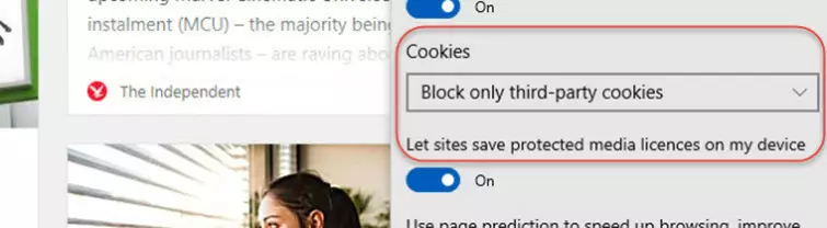 block only third part cookies