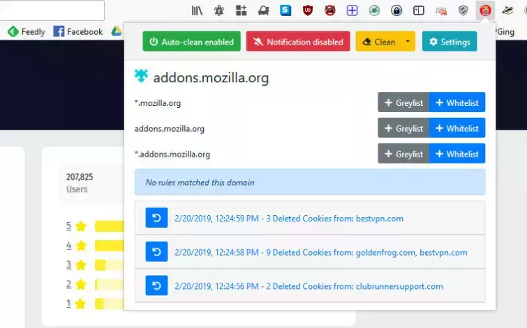 addon auto delete cookies