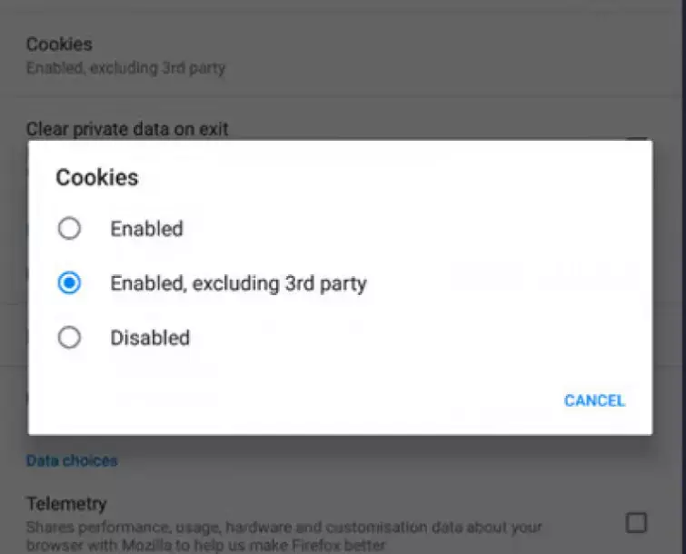 change this from enabled to disabled