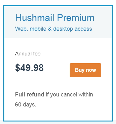 Hushmail Premium fee