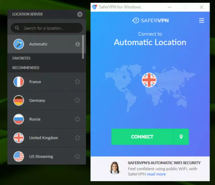 SaferVPN desktop client