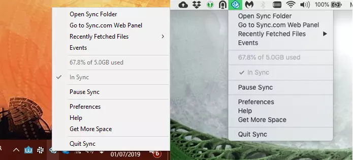Sync.com for windows and Mac