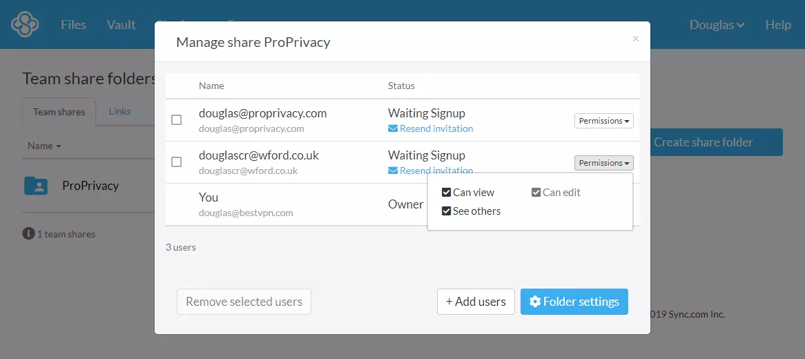 sharing team folders