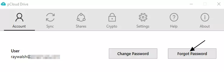 forgot password button