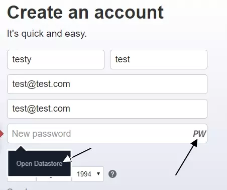 create an account