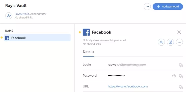 Facebook in database