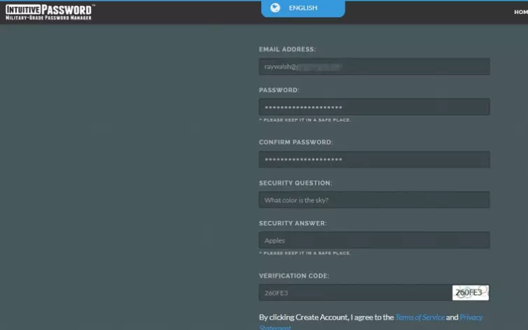 Intuitive Password Sign Up