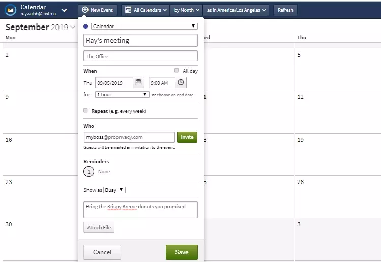 fastmail calendar 