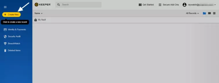 create password button on the client
