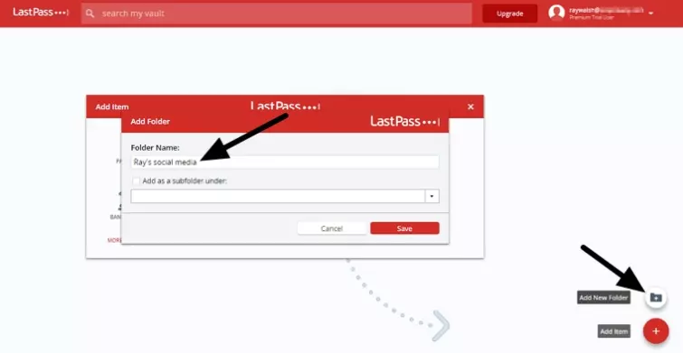 adding a lastpass folder