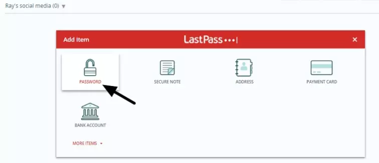 adding a password to lastpass
