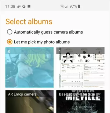 Selecting albums on sea file
