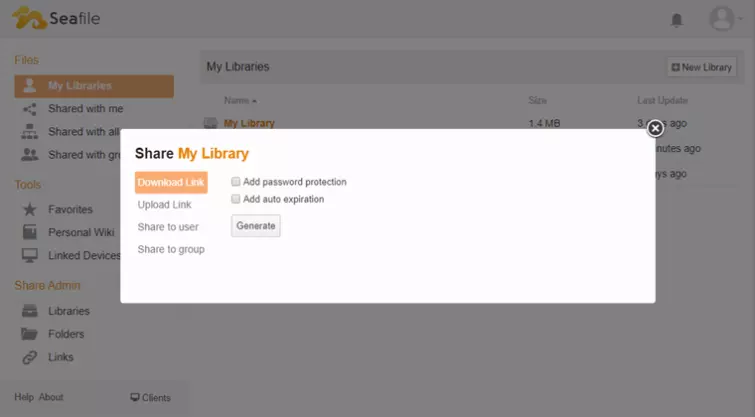 share my library on sea file