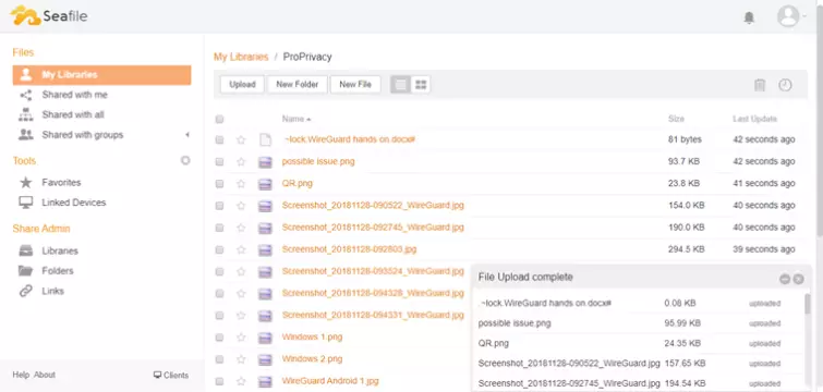 sea file drag and drop files to libraries