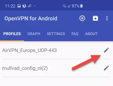 OpenVPN for Android profiles