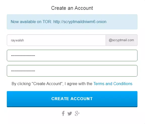 create an account