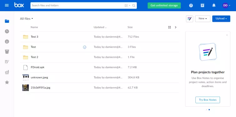 what Box looks like in browser
