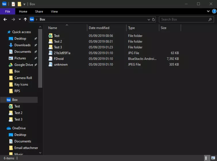 Box sync with windows