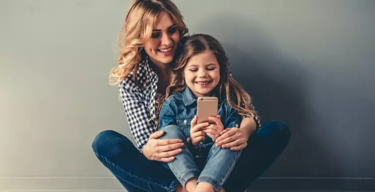 child on phone