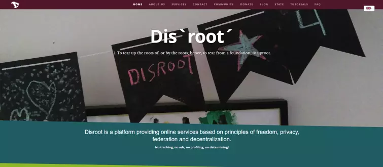 Disroot.org homepage