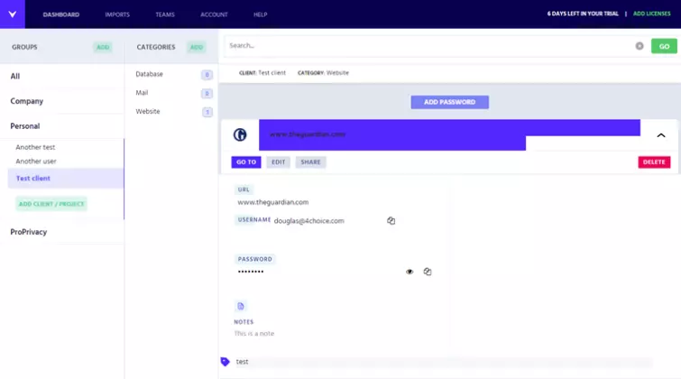 hyper vault add passwords