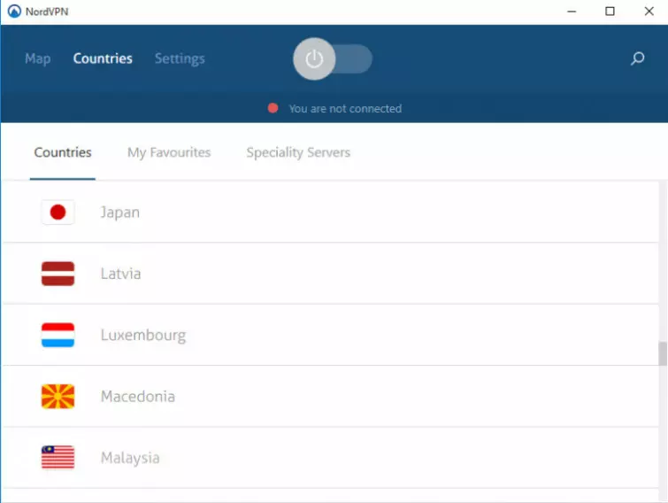 nordvpn server selection