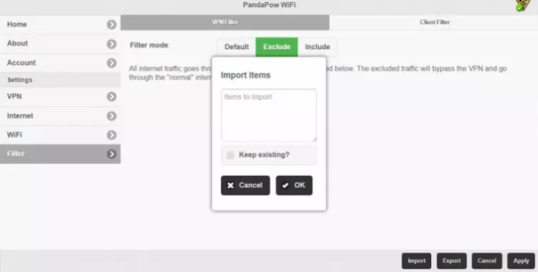 PandaPower router interface 3