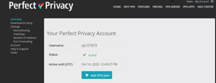 Perfect Privacy account