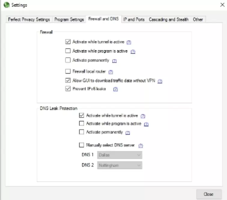 Windows client settings