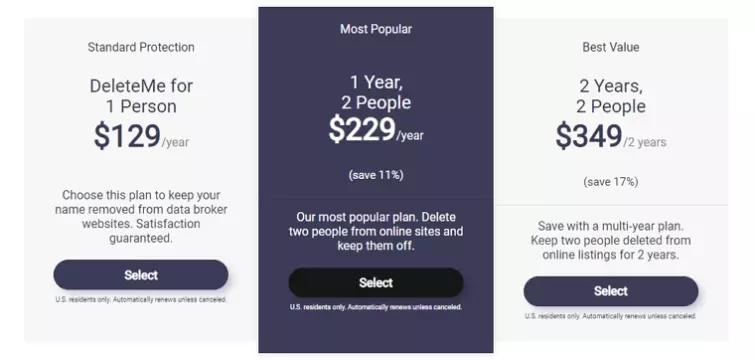 DeleteMe Pricing