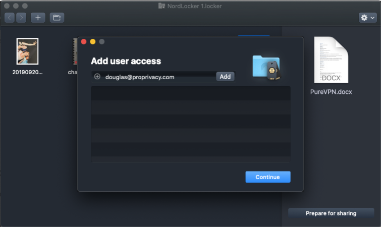 Add user access for NordLocker