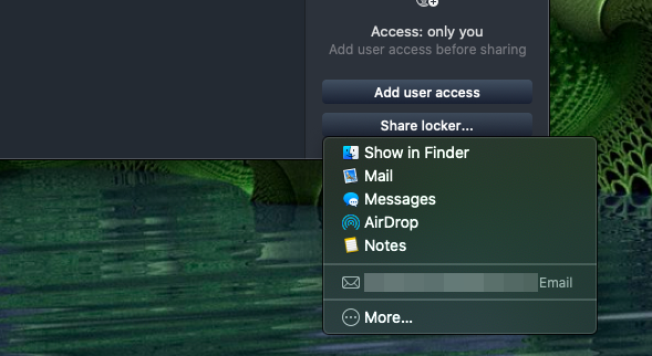 NordLocker folder sharing