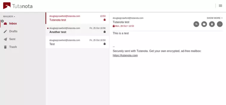 tutanota inbox