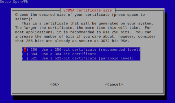 ECDSA certificate size