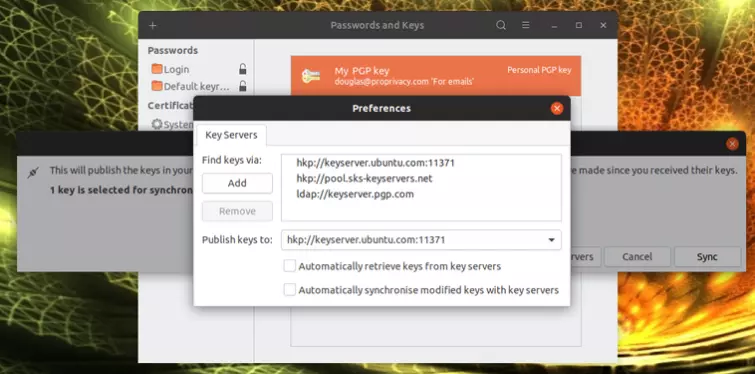 publish keys to a keyserver
