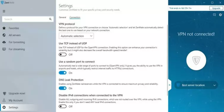 ZenMate windows client settings