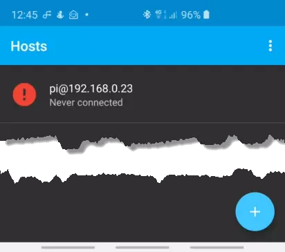 Select the newly created host