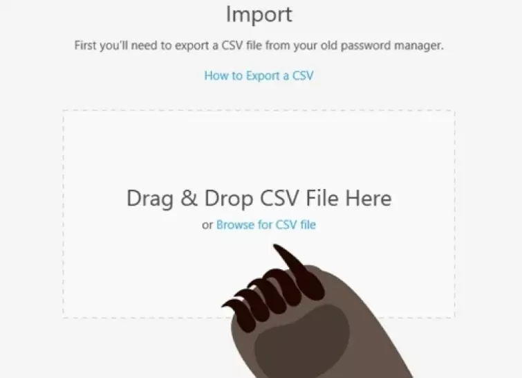 drag and drop csv file