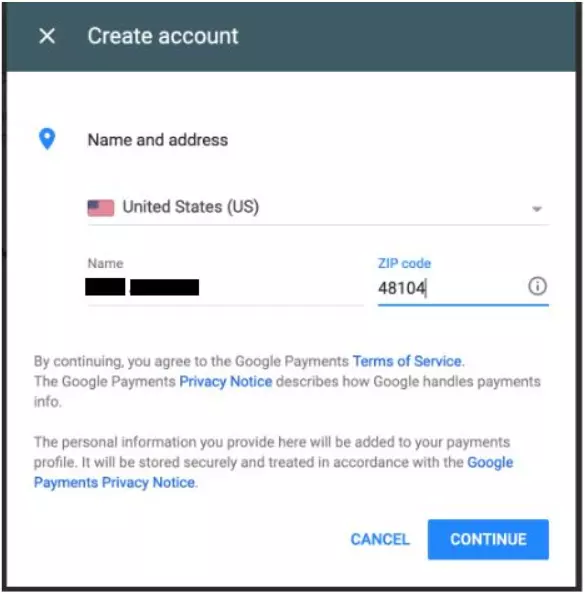 create an account