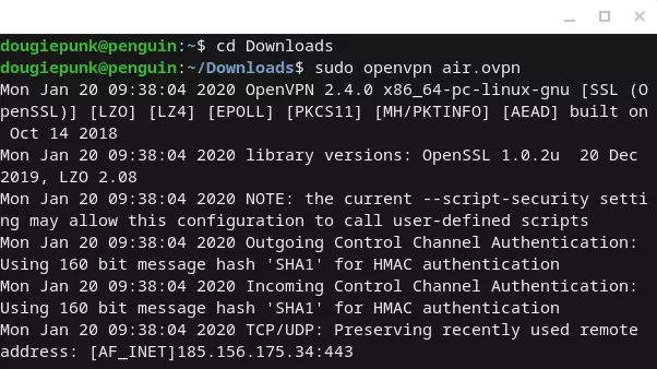 install vpn with Linux on chromebook