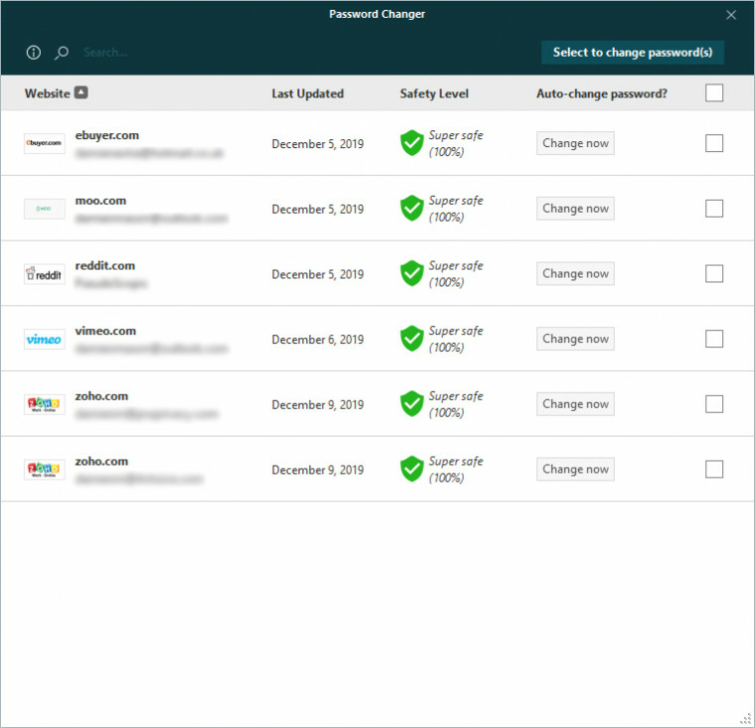 dashlane password changer