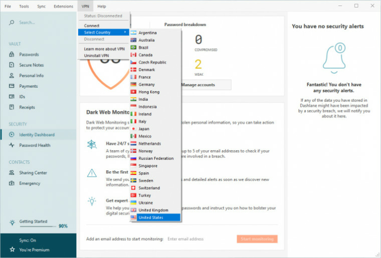 dashlane free vpn