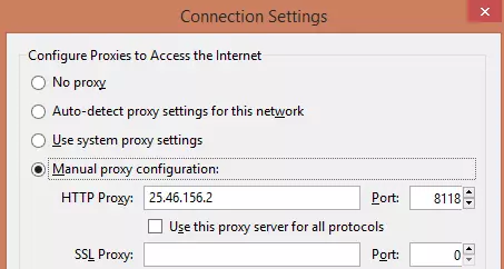 firefox proxy settings