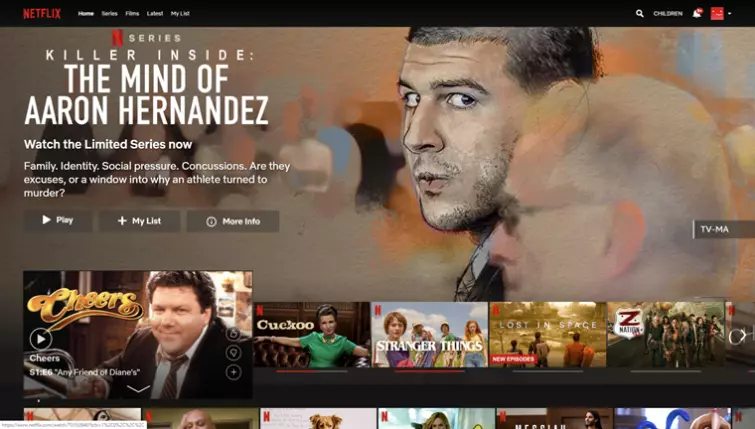 Netflix homepage