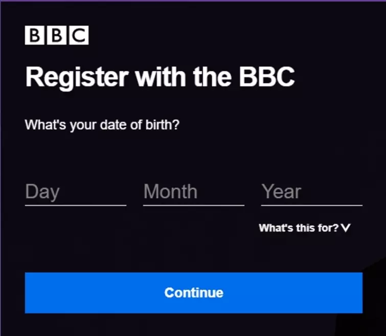 Register an account with iPlayer
