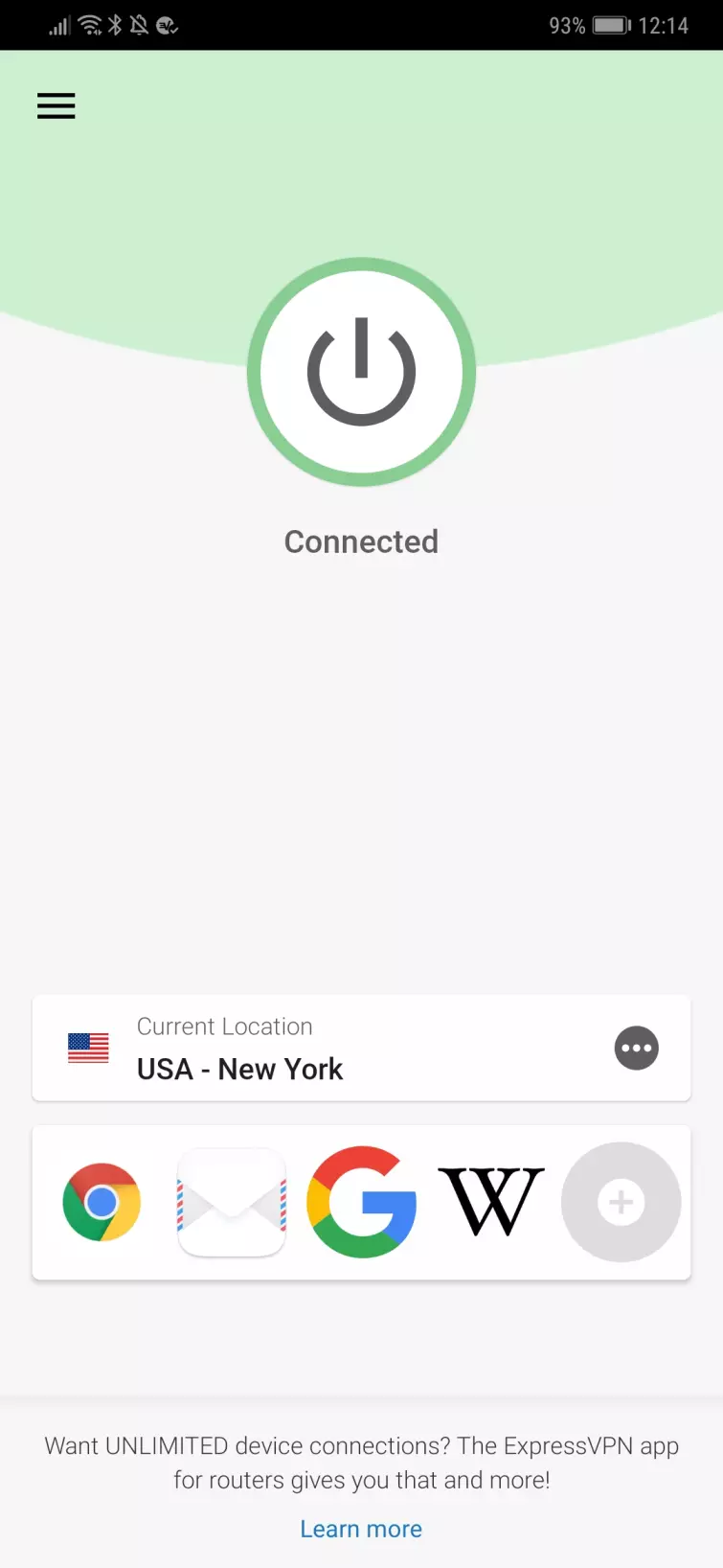 ExpressVPN connected