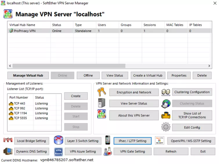 SoftEther VPN Localhost
