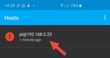 Select newly created host