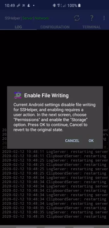 Enable file writing