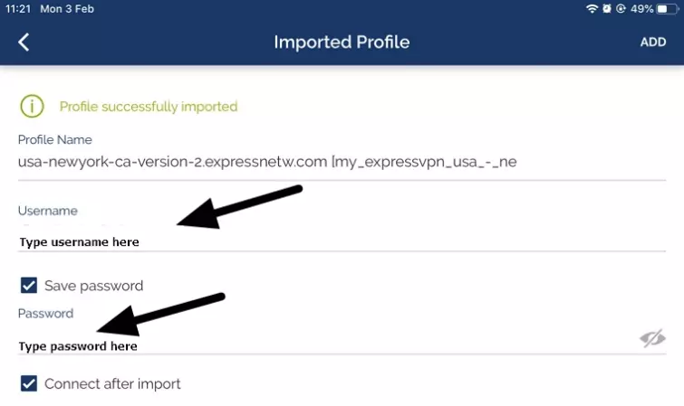 OpenVPN Connect Password